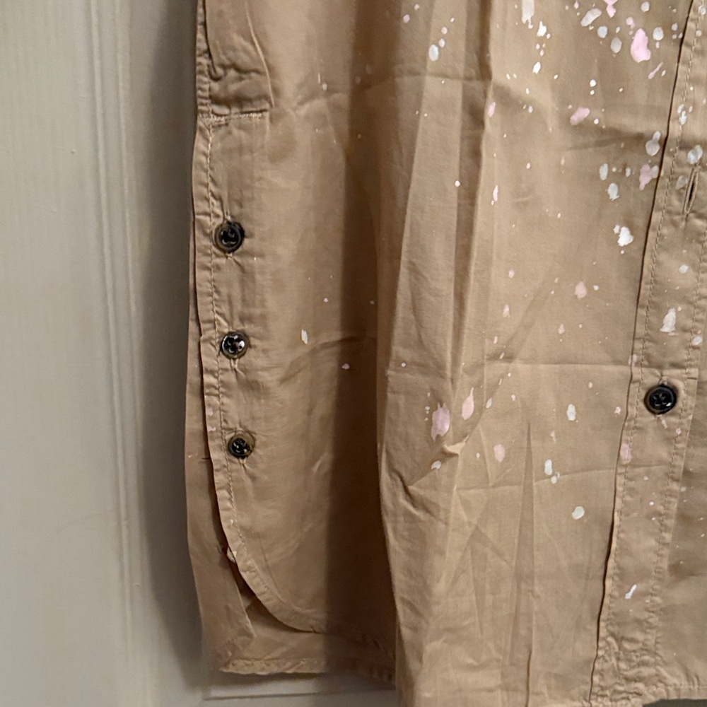 J. Crew Tan and Pink Splatter Casual Shirt - Picture 4 of 14